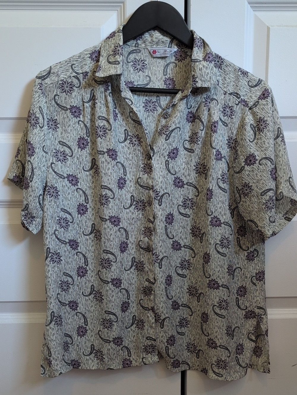 Vintage Blouse in Purple Floral